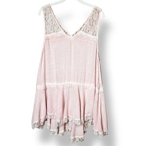 Entro Pink Lace Trim Blouse